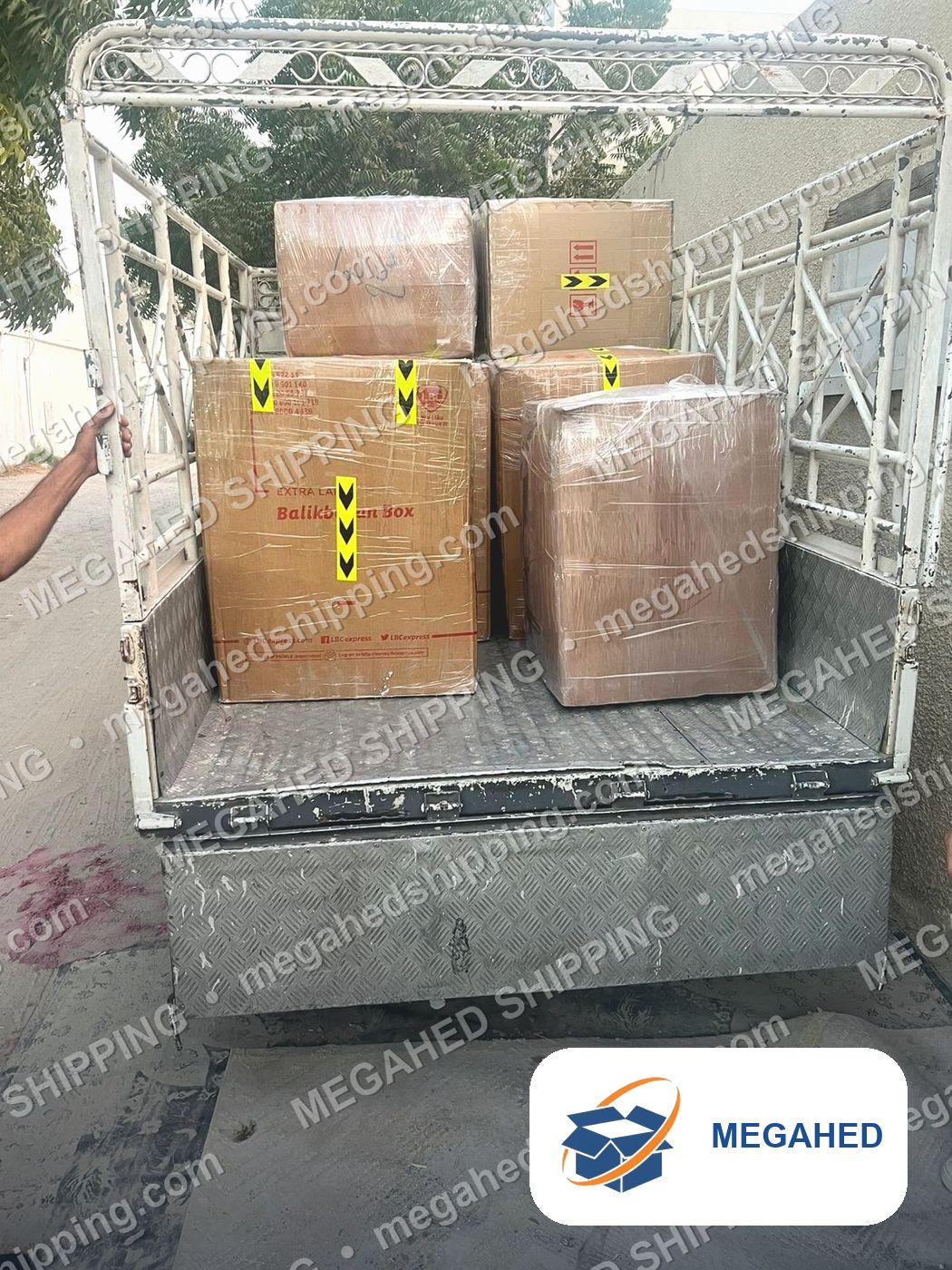 Boxes loaded on the truck