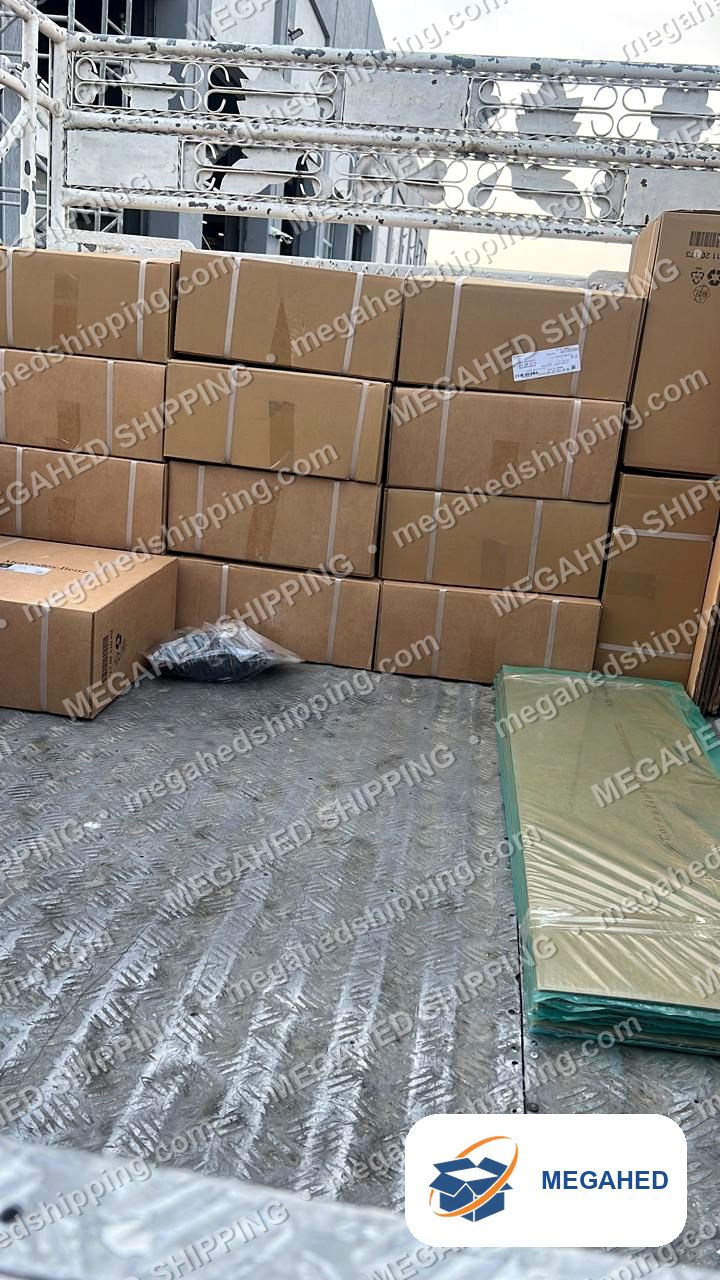 Cartons stacked neatly on the truck